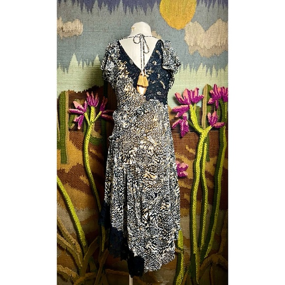 Anthropologie V-Neck Ruffle Lace Dress 0P - Picture 11 of 16